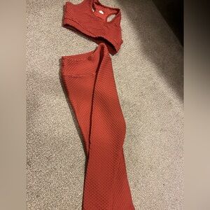 Booty by Brabants Red/Orange Leggings and Top Set